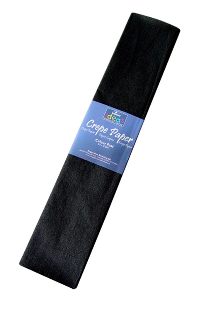 500mm x 3m Crepe Paper 28gsm Black - Clyde Paper and Print
