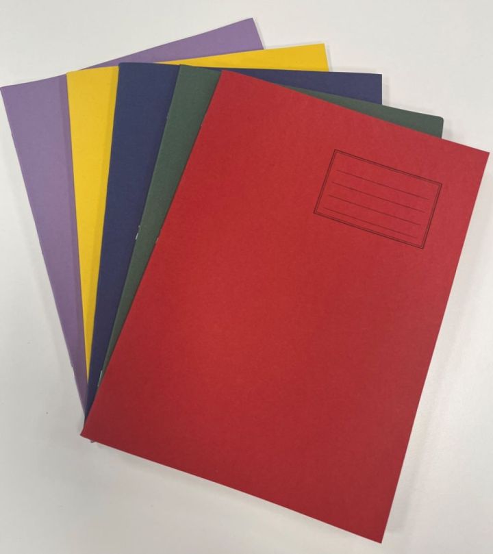 A4+ (320x240mm) 80 page Exercise Book 8mm Ruled and Margin Orange Cover