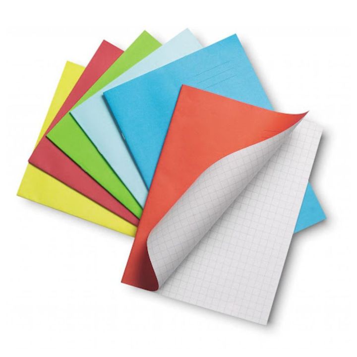 A4 Exercise Books 80 page 8mm Feint Lined Margin, Pink Cover