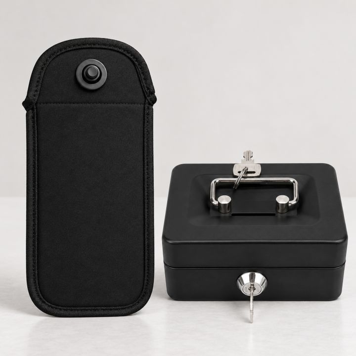 Lockable Magnetic Unlocking Box for Lockable Phone Pouch